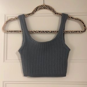 Wilfred cropped merino wool blue grey XS